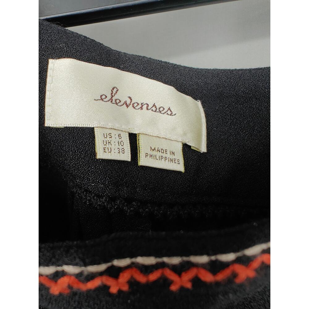 Elevenses Anthropologie Shorts 6 Black Boho Bohemian Western Flowy Pockets - Picture 2 of 10